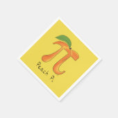 Funny Math Peach Pi Symbol Serviette (Ecke)