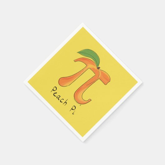 Funny Math Peach Pi Symbol Serviette (Ecke)