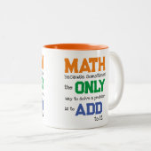 Funny Math Problem Addition Pun Zweifarbige Tasse (VorderseiteRechts)