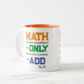 Funny Math Problem Addition Pun Zweifarbige Tasse (Vorderseite Links)