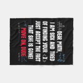 Funny Math Quote Dear Math Move On Dude Girls Boys Fleecedecke (Vorderseite (Horizontal))