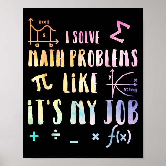 Funny Math Quote For Teacher Student Stem Geek Gif Poster (Vorne)