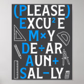Funny Math Rules Pemdas Pun Teachers Math Day Poster (Vorne)