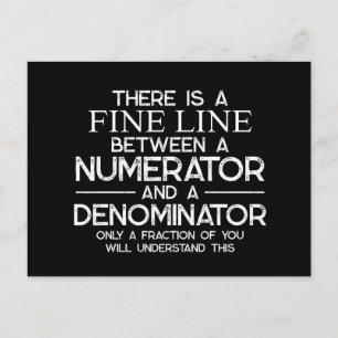 Funny Math Student: Es gibt eine feine Linie zwisc Feiertagspostkarte