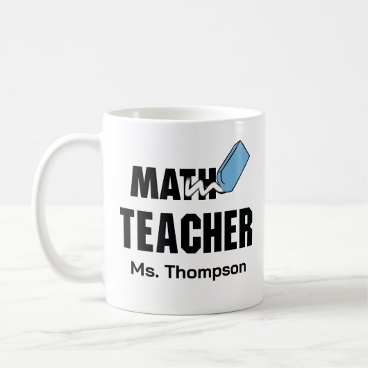 Funny Math Teacher Blue Eraser Kaffeetasse (Links)