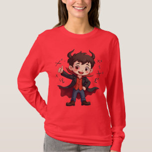 Funny Math Teacher Cartoon - Devilish Educator T-Shirt
