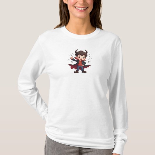 Funny Math Teacher Cartoon - Devilish Educator T-Shirt (Vorderseite)