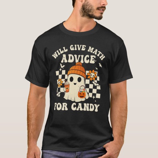 Funny Math Teacher Halloween Ghost Kostüm Math Lo T-Shirt (Vorderseite)