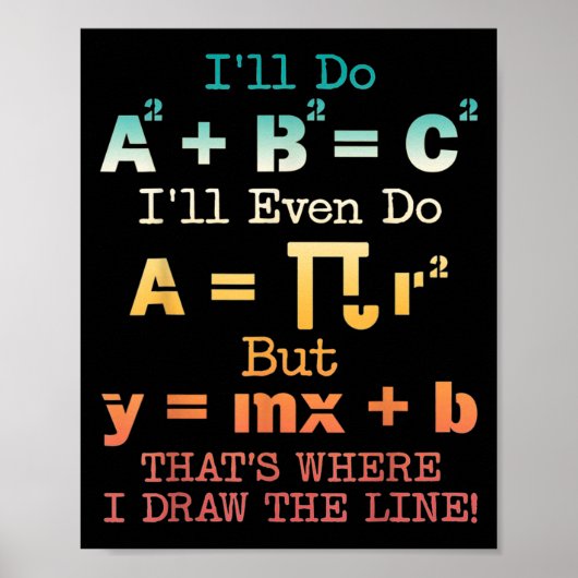Funny Math Teacher Joke Funny Beste Math Quotes Poster (Vorne)