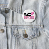 Funny Math Teacher Pink Eraser Button (Beispiel)