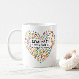 Funny Math Teacher Rainbow Heart Kaffeetasse
