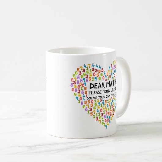 Funny Math Teacher Rainbow Heart Kaffeetasse (VorderseiteRechts)