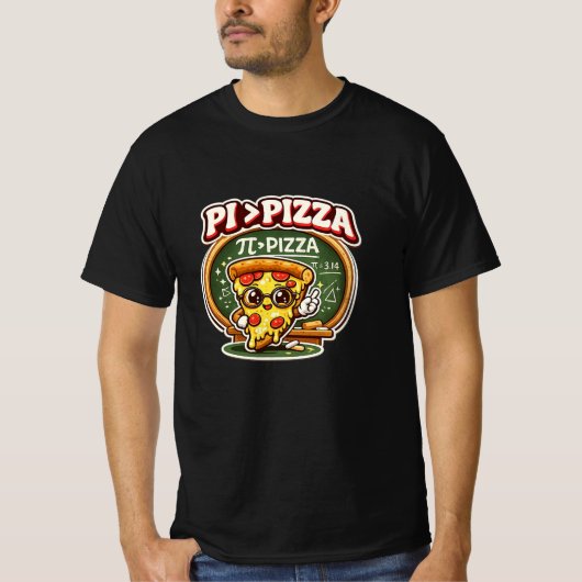 Funny Math Teacher Shirt – Pi Greater Than Pizza T (Vorderseite)