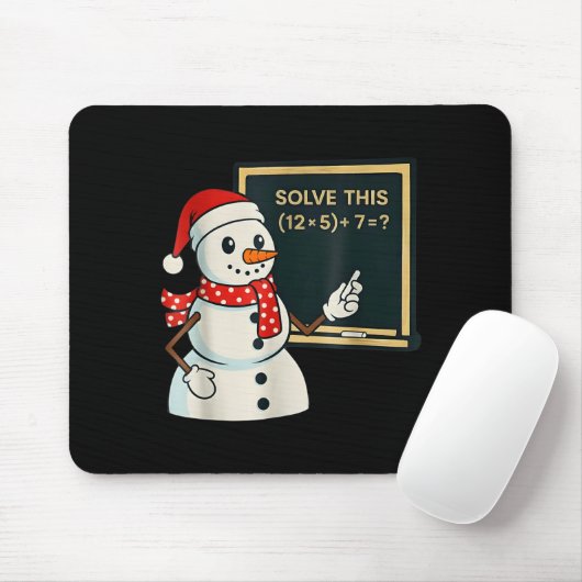 Funny Math Teacher Snowman Christmas Puzzle Winter Mousepad (Mit Mouse)