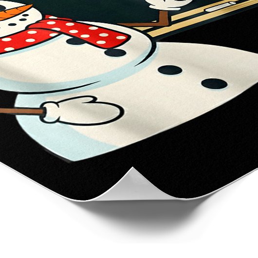 Funny Math Teacher Snowman Christmas Puzzle Winter Poster (Ecke)