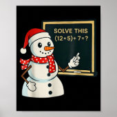 Funny Math Teacher Snowman Christmas Puzzle Winter Poster (Vorne)