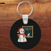 Funny Math Teacher Snowman Christmas Puzzle Winter Schlüsselanhänger (Vorderseite)
