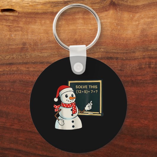 Funny Math Teacher Snowman Christmas Puzzle Winter Schlüsselanhänger (Vorderseite)