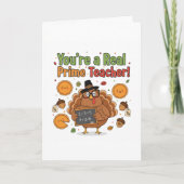 Funny Math Teacher Thanksgiving Card – Turkey Karte (Vorderseite)