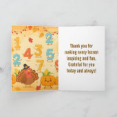 Funny Math Teacher Thanksgiving Card – Turkey Karte (Innenseite)