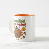 Funny Math Teacher Thanksgiving Mug – Turkey Zweifarbige Tasse (Vorderseite Links)