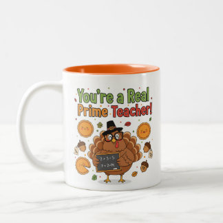 Funny Math Teacher Thanksgiving Mug – Turkey Zweifarbige Tasse