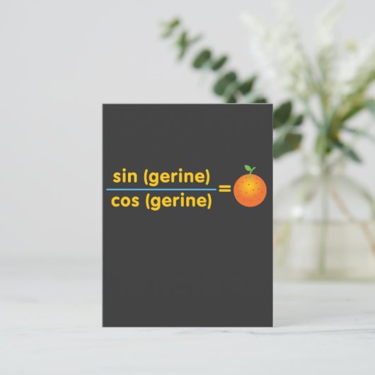 Funny Math Teacher Tshirt Funny Mandarine Math Pub Postkarte (Stehend Vorderseite)