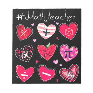 Funny Math Teacher Valentine's Day Pi Math Lover Notizblock