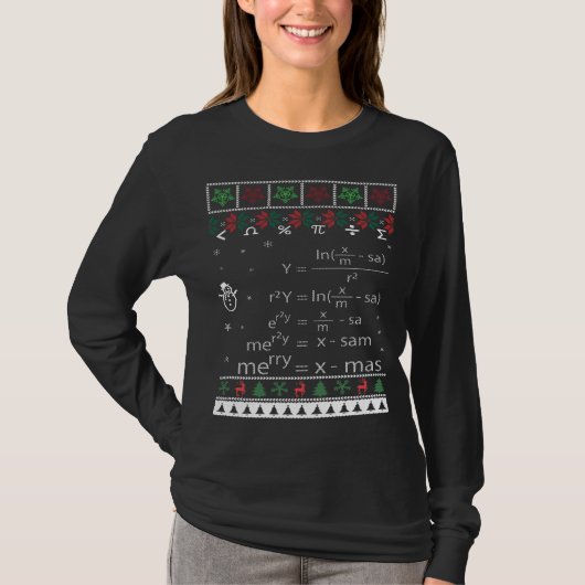 Funny Math Ugly Weihnachtsgeschenk Merry Xmas in M T-Shirt (Vorderseite)