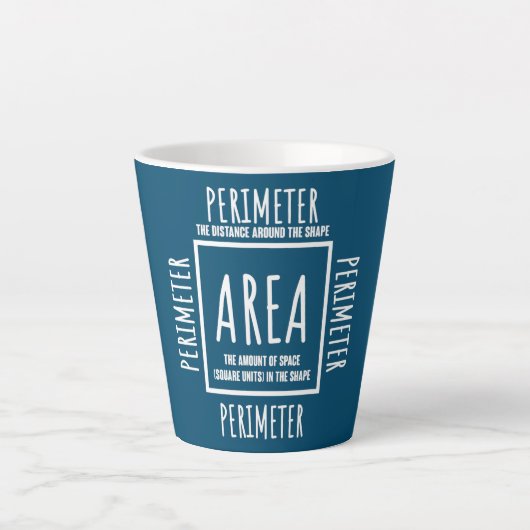 Funny Mathe Area und Perimeter Mathematics Teacher Milchtasse (Vorderseite)