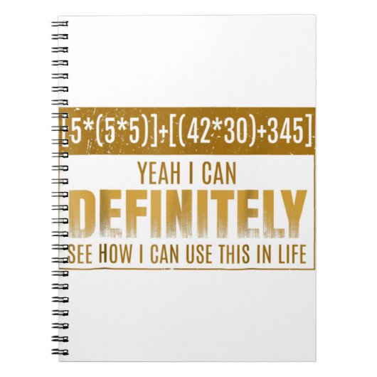 Funny Mathe Equation T - Shirt I Hate Math Puns St Notizblock (Vorderseite)