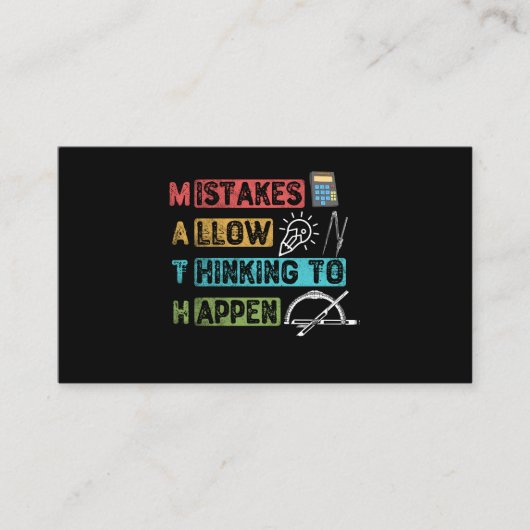 Funny Mathe. Fehler erlauben es zu denken Visitenkarte (Vorderseite)