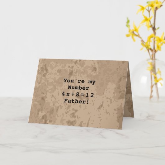 Funny Mathe Happy Vathers Day Algebra Gleichung  Karte (Gelbe Blume)