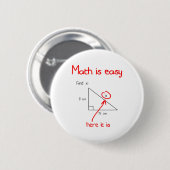 Funny Mathe ist einfach hier ist es x Algebra clev Button (Vorne & Hinten)