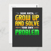 Funny Mathe Lehrer Hausaufgaben Mathematik Problem Postkarte (Vorne/Hinten)