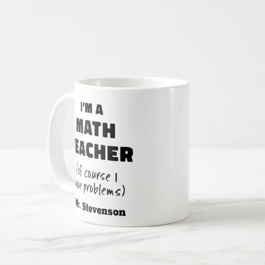 Funny Mathe Lehrer Spaß Angebot Personalisiert Kaffeetasse (Vorderseite Links)