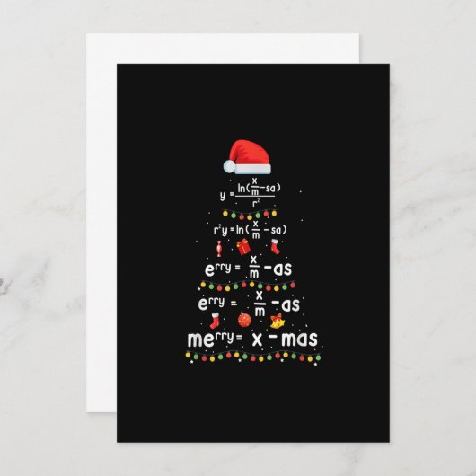 Funny Mathe Lehrer Weihnachtsbaum Merry Xmas unter Einladung (Vorne/Hinten)