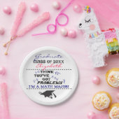 Funny Mathe Major Abschluss PINK Name Paper Plate Pappteller (Party)