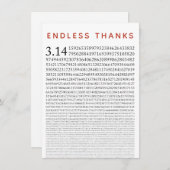 Funny Mathe Nerd Danke, Card, Nummer Pi Dankeskarte (Vorne/Hinten)