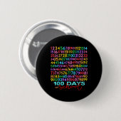 Funny Mathe Numbers 100. Schullehrer Kind Button (Vorne & Hinten)