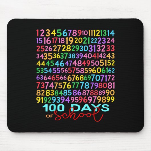 Funny Mathe Numbers 100. Schullehrer Kind Mousepad (Vorne)