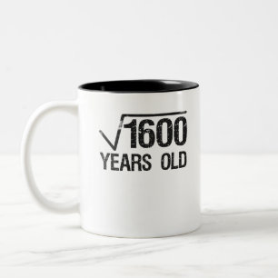 Funny Mathe Problem Square Wurzel von 1600 gleich  Zweifarbige Tasse