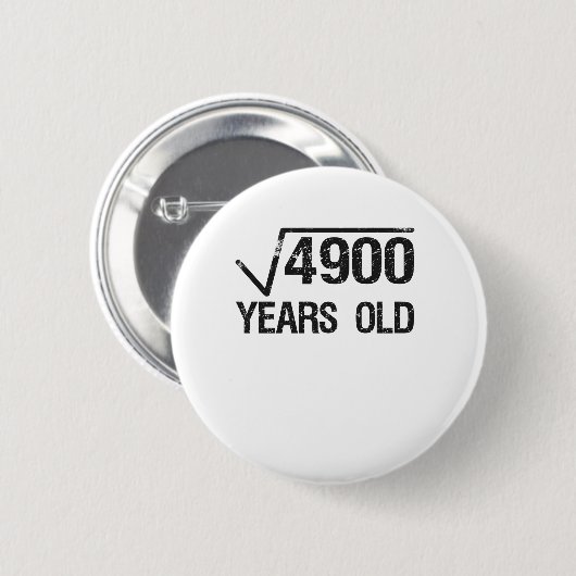 Funny Mathe Problem Square Wurzel von 4900 gleich Button (Vorne & Hinten)