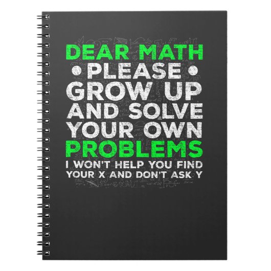 Funny Mathe Problems School Mathematics Kämpfe Notizblock (Vorderseite)