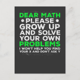 Funny Mathe Problems School Mathematics Kämpfe Postkarte