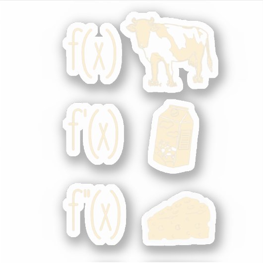 Funny Mathe Teacher Art für Frauen Milchkuh Käse F Aufkleber (Vorderseite)