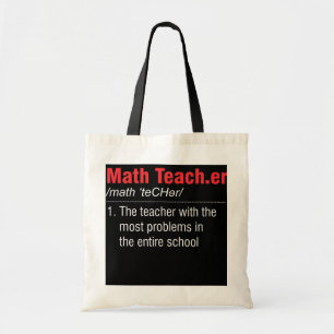 Funny Mathe Teacher Definition Lehrer mit den meis Tragetasche