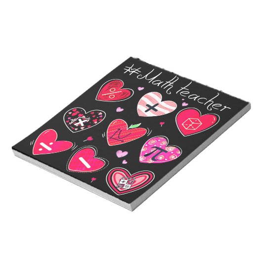 Funny Mathe Teacher Valentine's Day Pi Math Lover Notizblock (Rotiert)