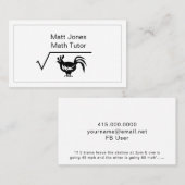 Funny Mathe Tutor oder Lehrerplatz Wurzel von Hühn Visitenkarte (Vorne/Hinten)