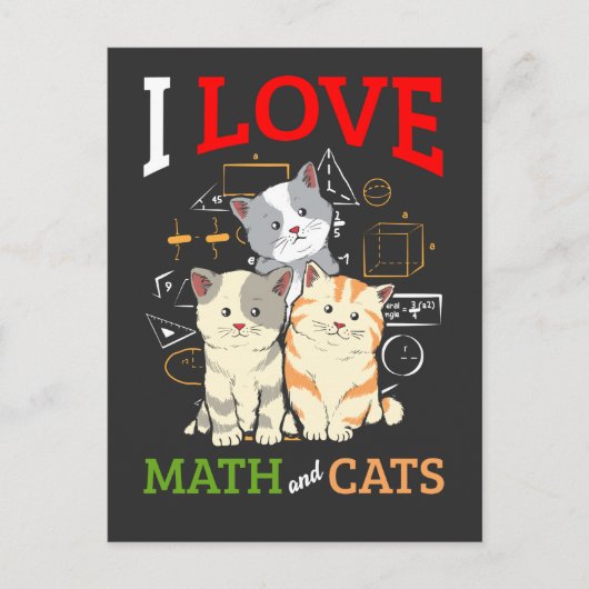 Funny Mathe und Cat Lover Tierwissenschaftlehrer Postkarte (Vorderseite)